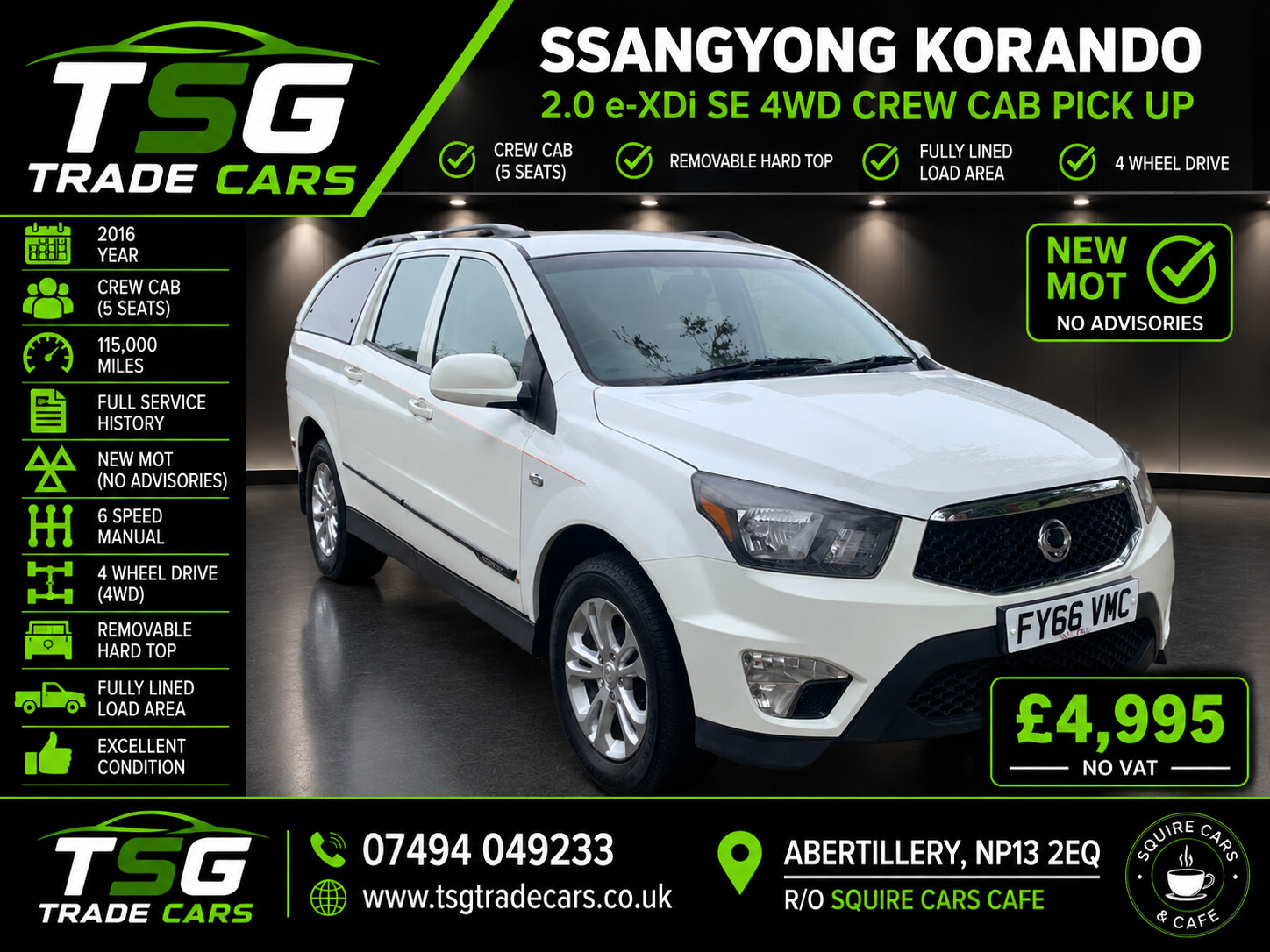 2016 SsangYong Korando Sports SE for sale at TSG Trade Cars