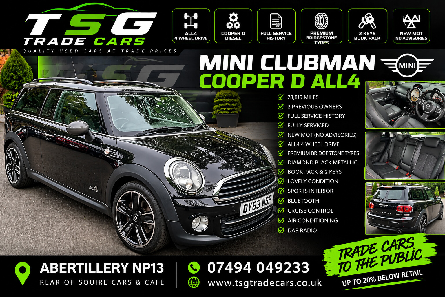 2013 MINI Countryman 1.6 Cooper D SUV 5dr Diesel Manual ALL4 Euro 5 (s/s) (112 ps) for sale at TSG Trade Cars
