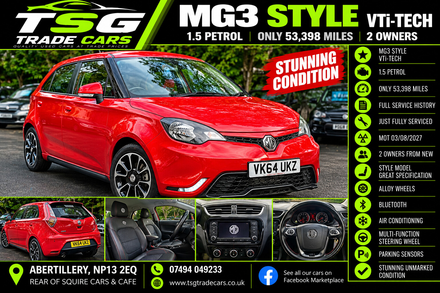 2014 MG MG3 1.5 VTi-TECH 3Style Hatchback 5dr Petrol Manual Euro 5 (106 ps) for sale at TSG Trade Cars