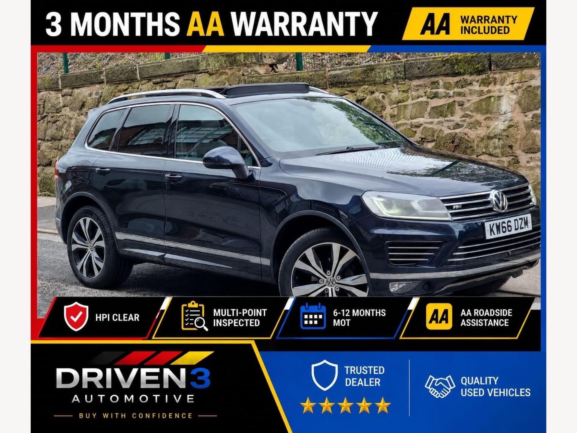 2016 Volkswagen Touareg 3.0 TDI V6 BlueMotion Tech R-Line Tiptronic 4WD Euro 6 (s/s) 5dr for sale at Driven3 automotive
