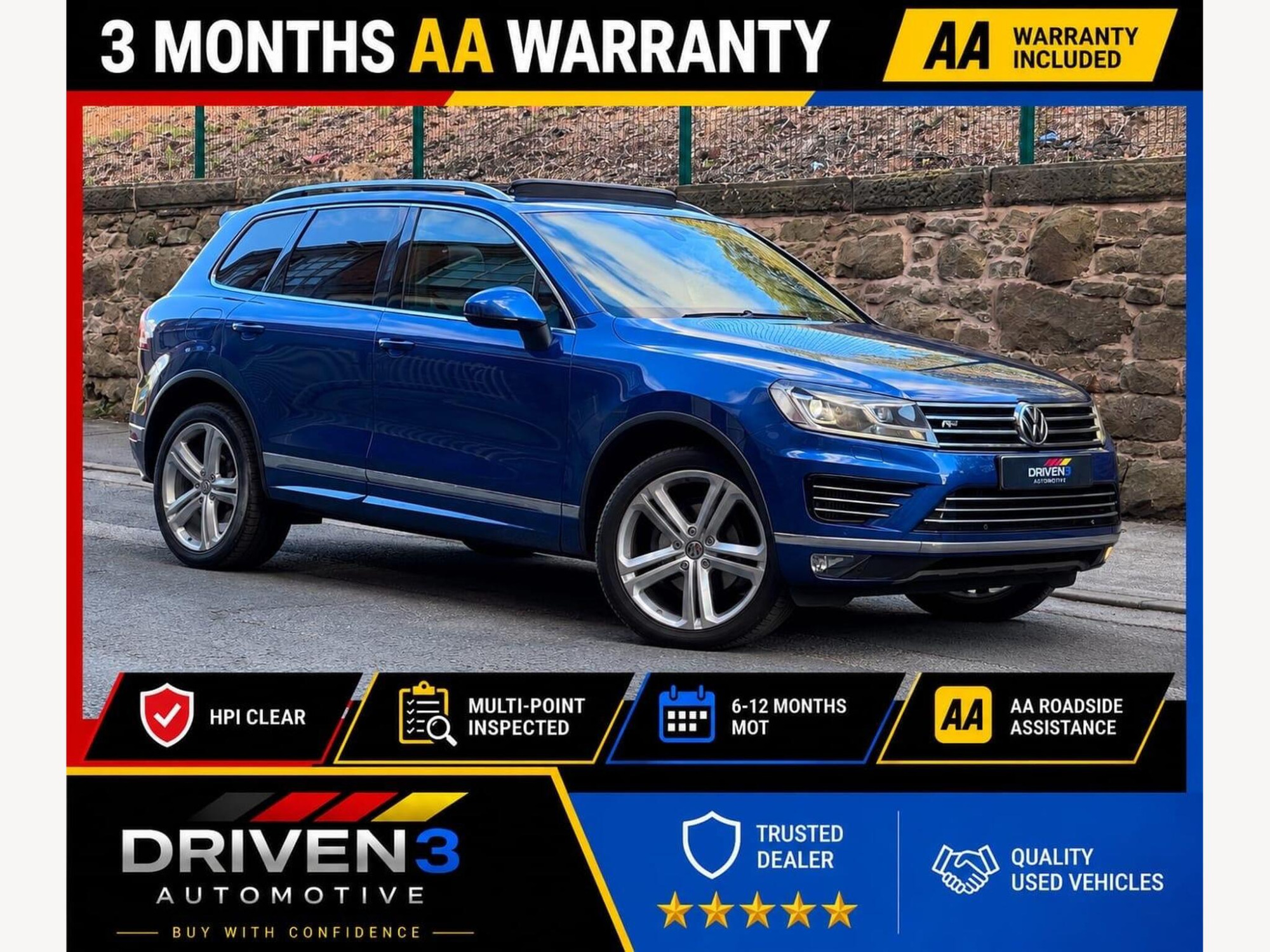 2016 Volkswagen Touareg 3.0 TDI V6 BlueMotion Tech R-Line Tiptronic 4WD Euro 6 (s/s) 5dr for sale at Driven3 automotive