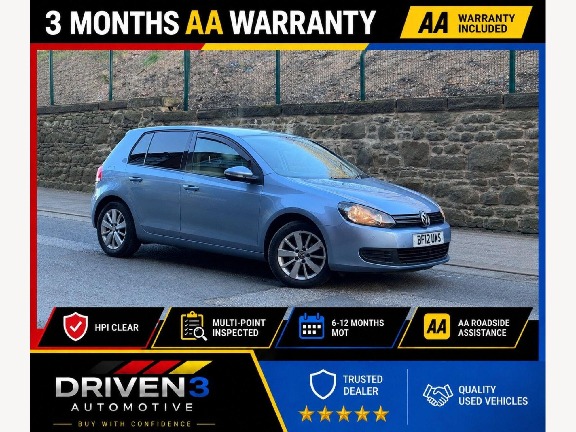 2012 Volkswagen Golf 1.6 TDI Match DSG Euro 5 5dr for sale at Driven3 automotive