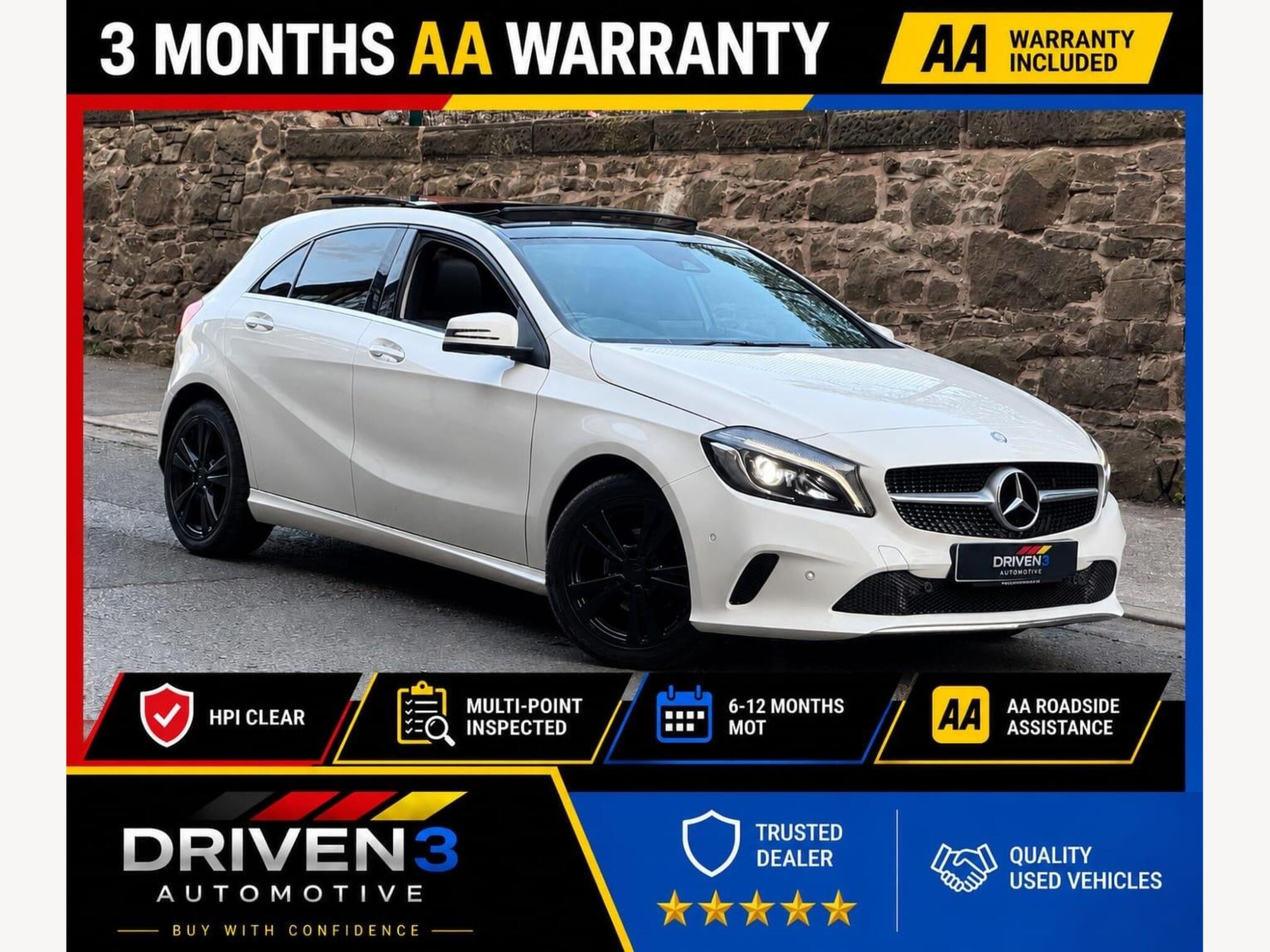 2016 Mercedes-Benz A Class 1.5 A180d Sport (Premium Plus) 7G-DCT Euro 6 (s/s) 5dr for sale at Driven3 automotive